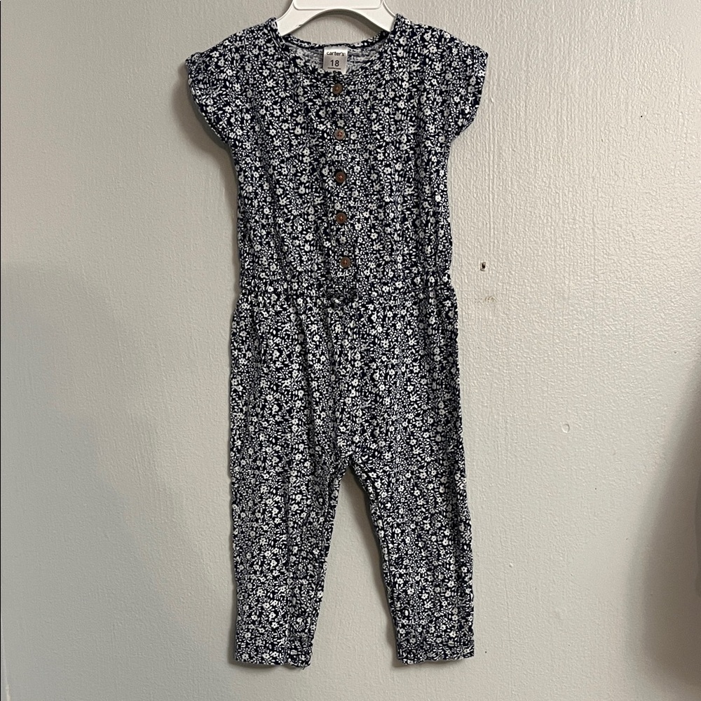Carter's Navy and White Floral Top